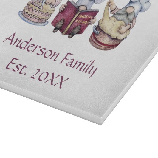 Personalisiertes Backgnomen Geschenk für Paar Schneidebrett (Ecke)