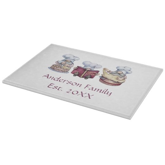 Personalisiertes Backgnomen Geschenk für Paar Schneidebrett (Ecke)