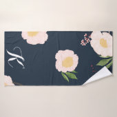 Personalisiertes Badetuch Baby Rosa Kosmos auf Nav Badehandtuch (Badehandtuch)