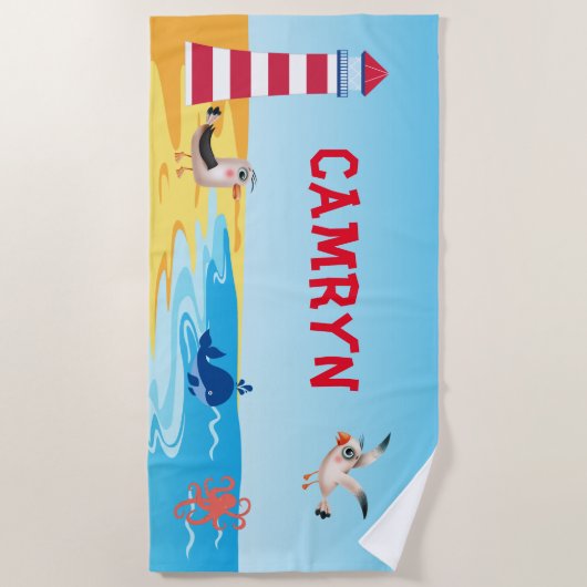 Personalisiertes Badetuch der Kinder (Vorderseite)