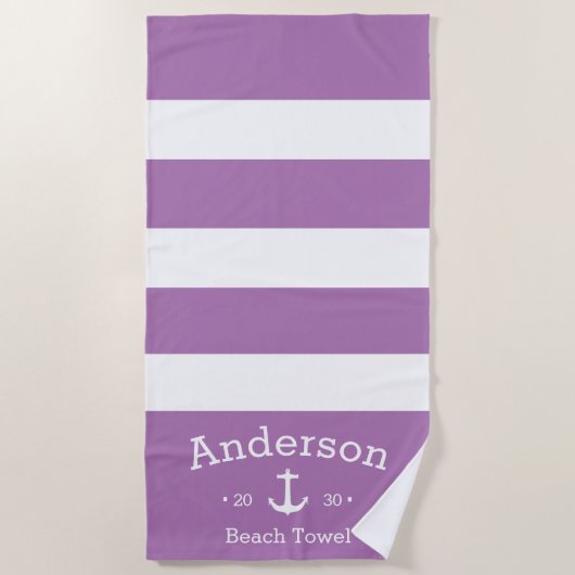 Personalisiertes Badetuch - Lavender Nautical (Vorderseite)