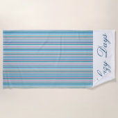 Personalisiertes Badetuch - Mehrfarbige Streifen (Vorderseite)