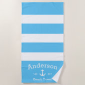Personalisiertes Badetuch - Sky Blue Nautic (Vorderseite)
