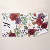 Personalisiertes Badetuch Weiße Rosen Gold Geometr Badehandtuch (Badehandtuch)