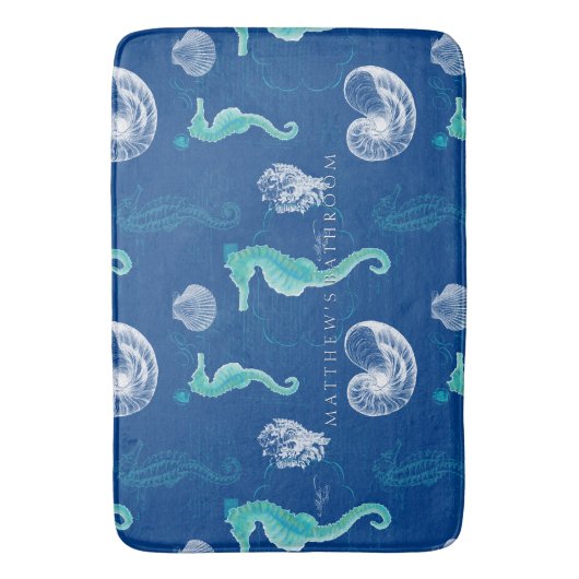 Personalisiertes Badezimmer Dekoration Seepferd Mu Badematte (Vorderseite Vertikal)