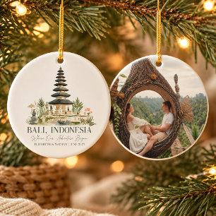 Personalisiertes Bali-Hochzeitsfoto-Andenken Keramik Ornament