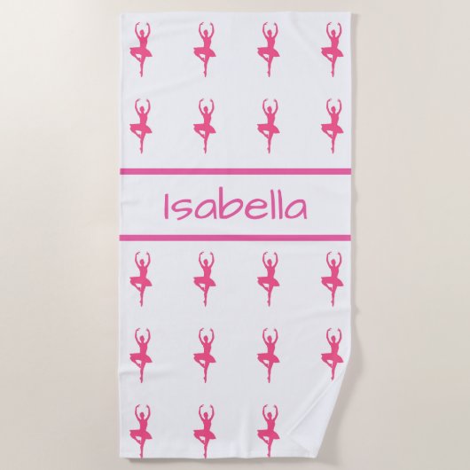 Personalisiertes Ballerina-Badetuch Strandtuch (Vorderseite)