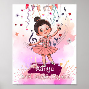 Personalisiertes Ballerina-Kindername Poster