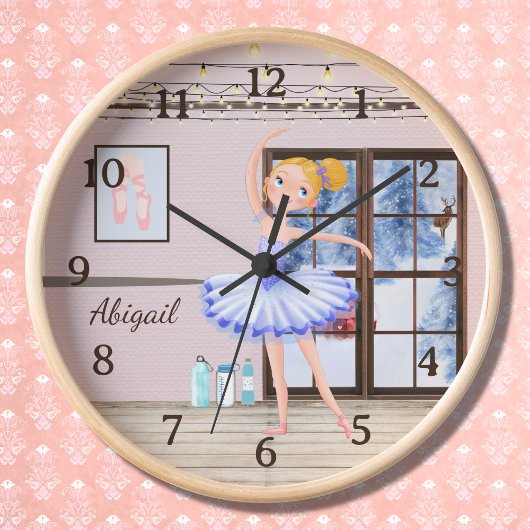 Personalisiertes Ballerina Tanzstudio Wintermonat Uhr