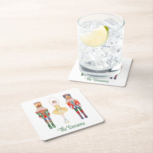 Personalisiertes Ballet für Aquarellnährungsmittel Rechteckiger Pappuntersetzer (Vor Ort)