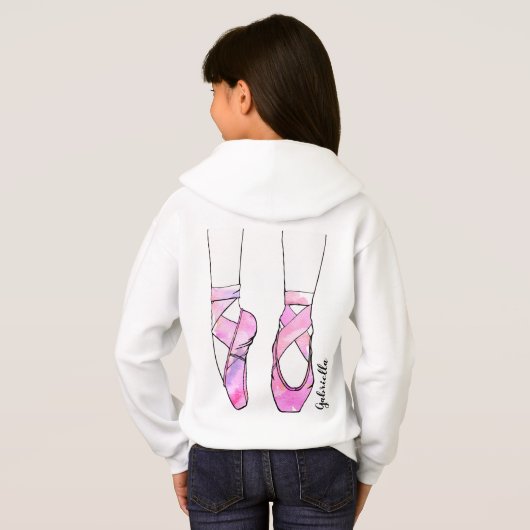 Personalisiertes Ballet in Pink Hoodie (Schwarz voll)