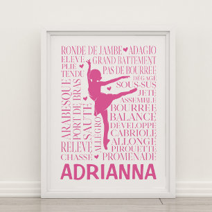 Personalisiertes Ballet Poster in Pink