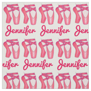 Personalisiertes Ballett Pink Pointe Toe Shoes Tan Stoff