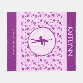 Personalisiertes Ballett-Tänzer-lila Herz mit Fleecedecke (Vorderseite (Horizontal))