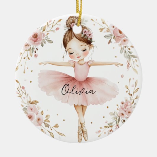 Personalisiertes Ballettmädchen Keramik Ornament (Vorne)