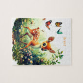 Personalisiertes Bambi und Schmetterlinge Jigsaw P Puzzle (Horizontal)