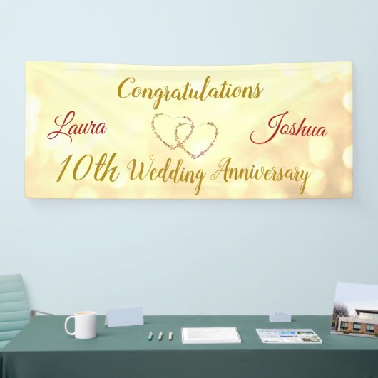 Personalisiertes Banner zum 10. Hochzeitstag (Messe)