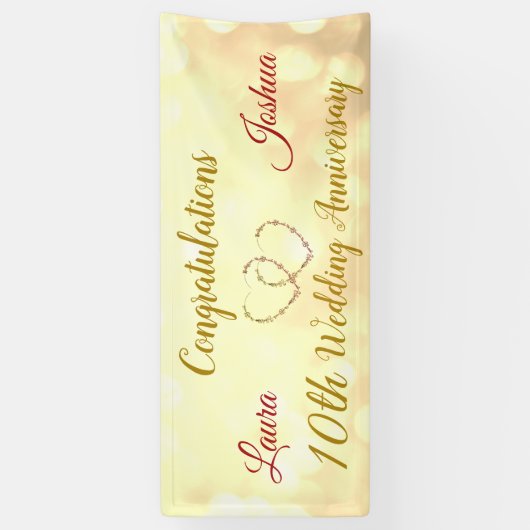 Personalisiertes Banner zum 10. Hochzeitstag (Vertikal)