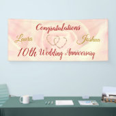 Personalisiertes Banner zum 10. Hochzeitstag (Messe)