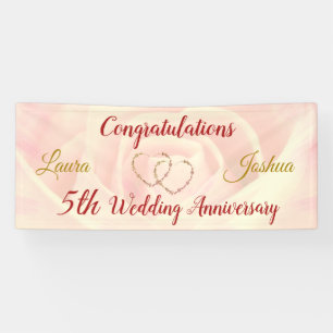 Personalisiertes Banner zum 5. Hochzeitstag