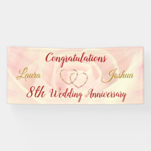 Personalisiertes Banner zum 8. Hochzeitstag