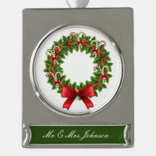 Personalisiertes Bannerdekor, silber plattiert/kra Banner-Ornament Silber