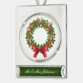 Personalisiertes Bannerdekor, silber plattiert/kra Banner-Ornament Silber (Links)