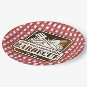 Personalisiertes Barbecue Pappteller (Schrägansicht)