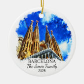Personalisiertes Barcelona-Ornament, Spanien Gesch Keramik Ornament (Vorne)