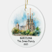 Personalisiertes Barcelona-Ornament, Spanien Keramik Ornament (Links)