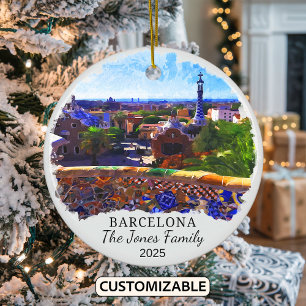 Personalisiertes Barcelona-Ornament, Spanien Keramik Ornament