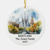 Personalisiertes Barcelona-Ornament, Spanien Keramik Ornament (Vorne)