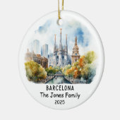 Personalisiertes Barcelona-Ornament, Spanien Keramik Ornament (Links)