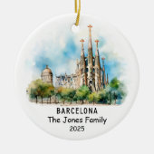 Personalisiertes Barcelona-Ornament, Spanien Keramik Ornament (Vorne)