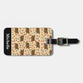 Personalisiertes Bärenmuster Gepäckanhänger (Vorderseite horizontal)