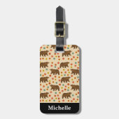 Personalisiertes Bärenmuster Gepäckanhänger (Vorderseite vertikal)