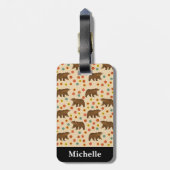 Personalisiertes Bärenmuster Gepäckanhänger (Rückseite vertikal)