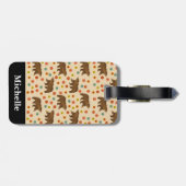 Personalisiertes Bärenmuster Gepäckanhänger (Rückseite horizontal)