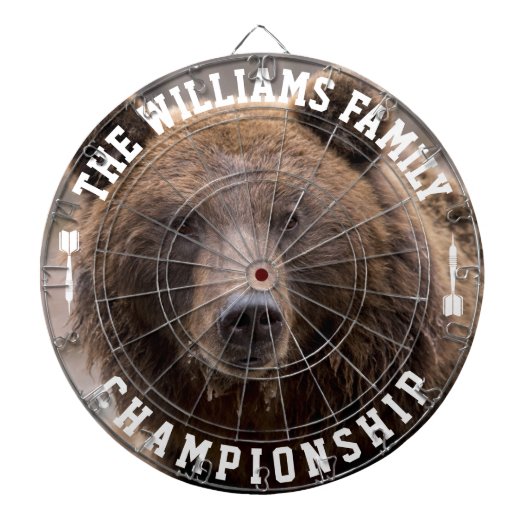 Personalisiertes Bärenname-Foto Dartscheibe (vorne)
