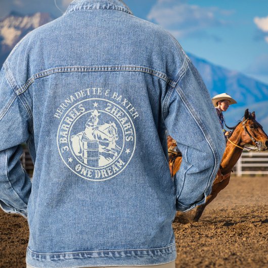 Personalisiertes Barrel Racing Sprichwort mit Name Jeansjacke