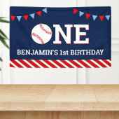 Personalisiertes Baseball 1. Geburtstag Party Banner