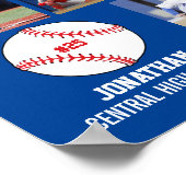 Personalisiertes Baseball 5-Fotocollage-Team # Poster (Ecke)