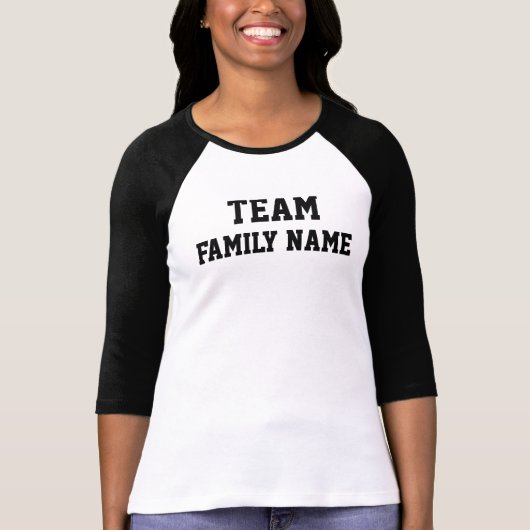 Personalisiertes Baseball-Ähnliches Familien-Team, T-Shirt (Vorderseite)