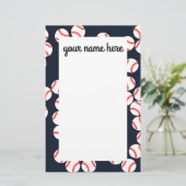 Personalisiertes Baseball-Briefpapier-Papier Briefpapier (Stehend Vorderseite)