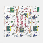Personalisiertes Baseball-Darstellungsmuster Fleecedecke (Vorderseite (Horizontal))