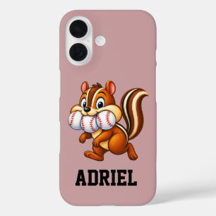 Personalisiertes Baseball-Design mit einem Streife iPhone 16 Hülle