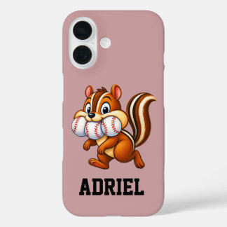 Personalisiertes Baseball-Design mit einem Streife iPhone 16 Hülle