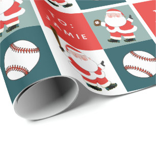 Personalisiertes Baseball-Feiertagsgeschenk Geschenkpapier