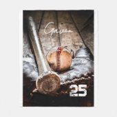 Personalisiertes Baseball Fleece Blanket Großes Cu (Vorderseite)