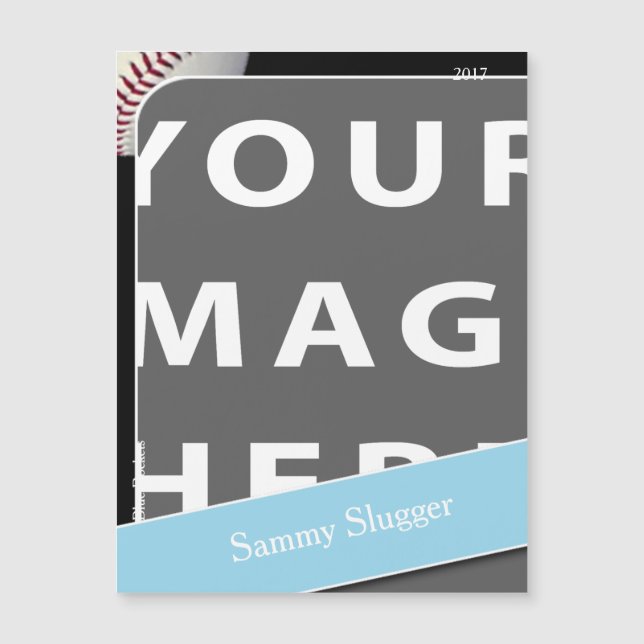 Personalisiertes Baseball Foto Magnet (Vorderseite)